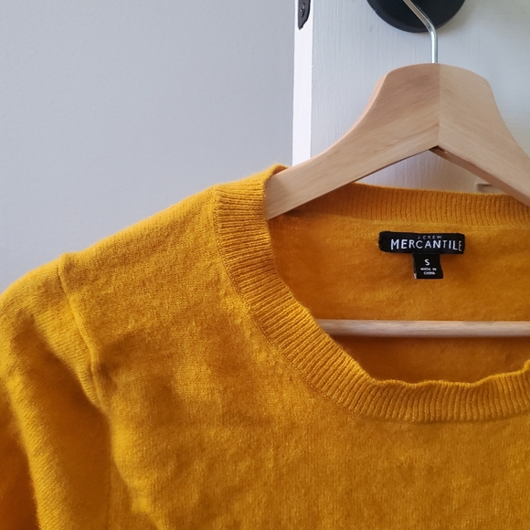J. Crew Mustard Yellow Crew Neck Sweater - Picture 4 of 6